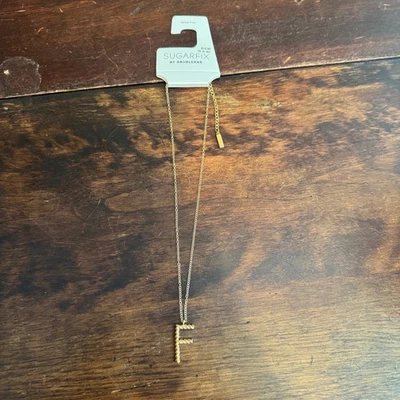 NUEVO Collar Colgante Sugarfix by Baublebar Tono Dorado Inicial F - Sin Níquel Foto 1 de 4