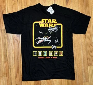 Star Wars T-Shirt Men’s Large Black Choose Your Player 8 Bit Video Game NWT - Picture 1 of 6