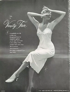 1951 Women's Vanity Fair lace trim bodice slip lingerie vintage ad - Picture 1 of 1