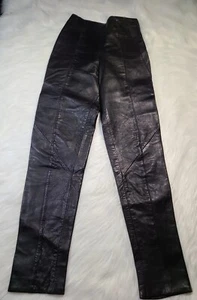 Vintage Wilson "The Leather Experts" Leather Pants / Black / Fully Lined Sz 8 - Picture 1 of 7