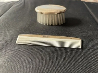 复古 Gorham Baby 1801 & 1808 纯银刷子和梳子 - 无雕刻 — 第 1/4 张图片