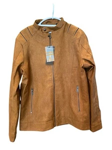 Riot Empire Faux Brown Leather Jacket Size Small NWT - Picture 1 of 8