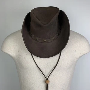 The Concho Hut Minnetonka echt braun Wildleder Leder Outback Cowboy Medium - Bild 1 von 6