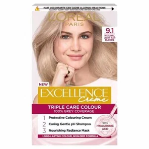 L'Oreal Excellence Creme Colour 9.1 Natural Light Ash Blonde (3 PACKS) - Picture 1 of 1