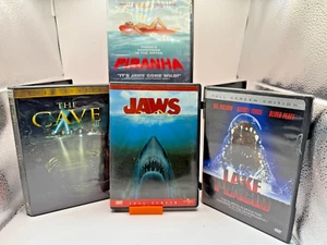 Jaws, Piranha, Lake Placid, The Cave DVD Pack Horror Creature Feature Movies - Picture 1 of 17