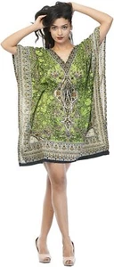 Kaftan Tunika Kimono Kleid Damen Sommer Frauen Abend kurz Maxi Party Übergröße - Bild 1 von 4
