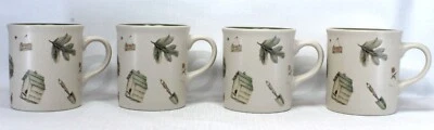 Juego de 4 tazas de café grandes Pfaltzgraff Naturewood interior verde 12 oz EE. UU. Foto 1 de 4