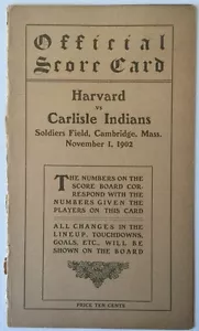 Cuadro de mando de fútbol americano universitario Harvard vs Carlisle 1902 - Imagen 1 de 3