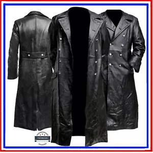 German WW2 Officer Military Heavy Leather Trench Coat for Men✅ - Picture 1 of 7