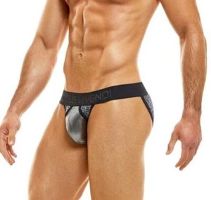 Modus Vivendi Tanga Brief King Cheetah Jaquard Knitted Briefs Silver 13114 107 - Picture 1 of 4