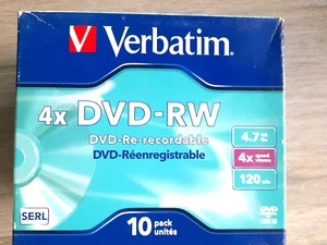 9 Verbatim Rohlinge DVD+RW 4,7GB 4x 120 min Jewelcase wiederbeschriftbar - Bild 1 von 1