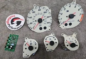 2001-2005 NB Mazda Miata OEM White Gauge Faces Tach Fuel Speed Volts MX5 MX-5 - Picture 1 of 2