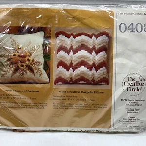 Vintage Needlework Pillow Kit The Creative Circle 0408 Shades of Autumn Bargello - Picture 1 of 6