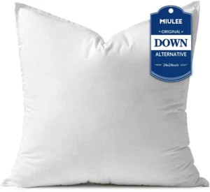 24X24 down Alternative Pillow Insert Euro Decorative Throw Pillow 24 X 24 Inch B - Picture 1 of 12
