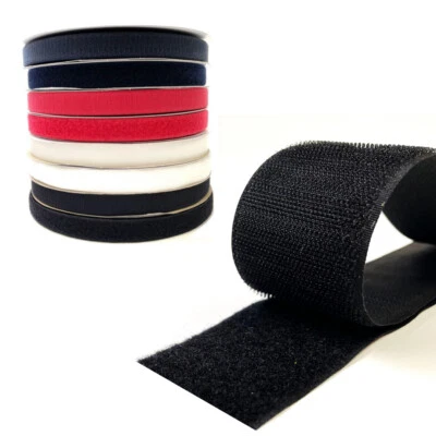 25mm Sew On Hook And Loop Tape Interlocking Tape 4 Colours 1m 2m 5m 10m 25m - Image 1 of 4
