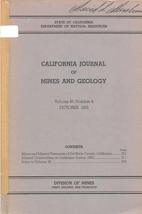 Del Norte County, Calif, 142 GOLD & chromite mines, RARE old report, BIG sep map - Picture 1 of 1