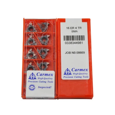 10pcs Carmex 16ER 4TR BMA High quality Threaded blade Carbide Inserts - Image 1 of 4