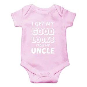 Get My Good Looks From My Uncle - Funny Baby Essentials Bodysuit - Newborn Ou... - Picture 1 of 3