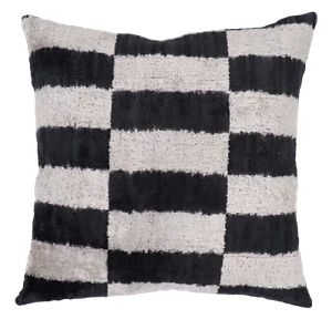 Handmade Black Velvet Feather Insert Square Throw Pillow 16 x 16 in (40 x 40 cm) - Picture 1 of 7