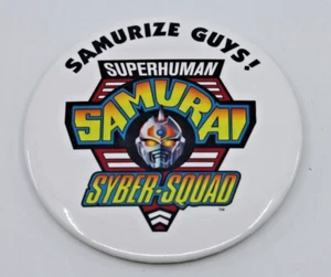 Superhuman Samurai Syber-Squad Robot Vintage PROMO Pinback Button Samurize Guys! - Bild 1 von 9