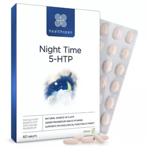 Healthspan Night Time 5-HTP 60 Tablets for Sleep Aid and Relaxation - Picture 1 of 2