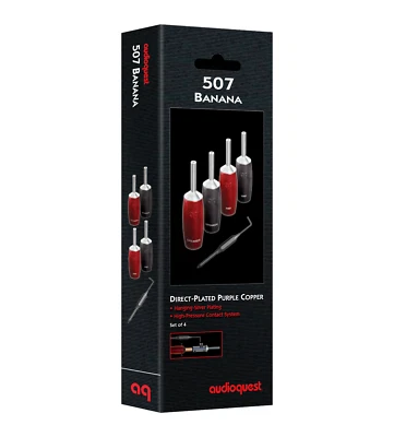 AudioQuest Series 507 Silver Banana Plugs - New - Set of 4 - Image 1 of 3