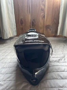 Polaris Youth Size Medium ATV Helmet (51-52cm) in Glossy Black ECE22 05 DOT - Picture 1 of 6