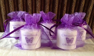 Personalised votive candles - Cadbury Purple scheme! - Picture 1 of 2