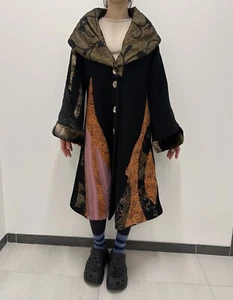 Save The Queen Wool Leather Patchwork Avant Garde Art Coat Size M - Picture 1 of 23