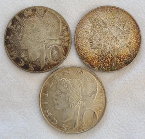 lot of 3 Austria 10 schilling silver coins - 1958, 1964, 1972 - Picture 1 of 14