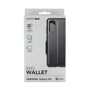 TECH21 EVO WALLET CASE FOR SAMSUNG GALAXY S20 2 CARD STORAGE STAND BLK T21-7664 - Picture 1 of 5