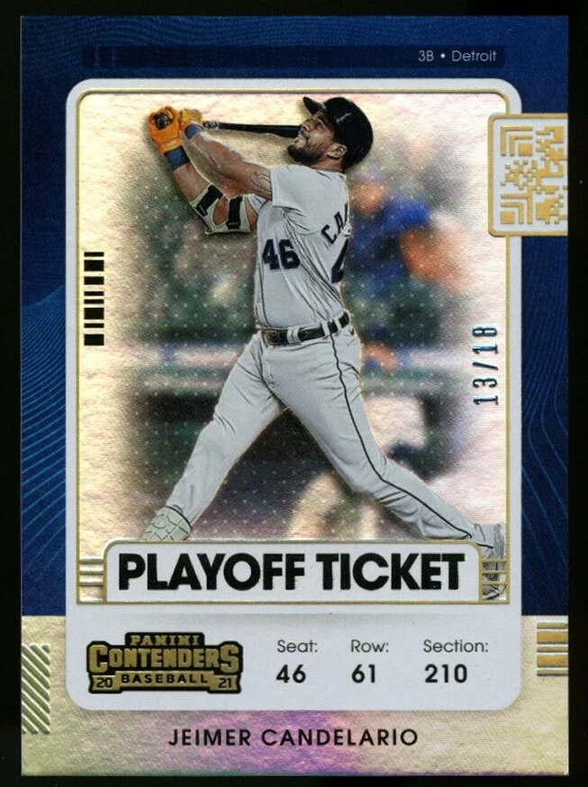 2021 Panini Contenders #78 JEIMER CANDELARIO Playoff Ticket #13/18 Astros - Image 1 of 1