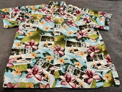 M E Sport Hawaiian Shirt Mens Extra Large Floral Button Short Sleeve - Image 1 of 4