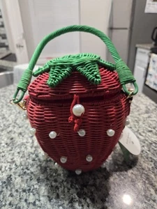 Kate Spade NY Target Pearl Embellished Strawberry Basket Bag Exclusive *IN HAND - Picture 1 of 4