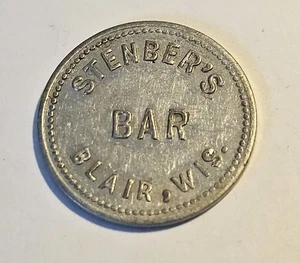 Stenber's Bar Blair, WI Aluminum Good For Token #1711 - Picture 1 of 2