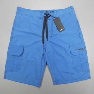 Pantalones Cortos de Carga True Religion 12 pulgadas Para Hombre Talla L Bolsillo con Solapa Azul Victoria Foto 1 de 4