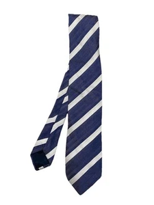 ALEXANDER BLUE STRIPED SILK MEN’S TIE. HAND MADE IN ITALY. EC - Picture 1 of 4