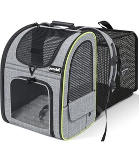Mochila expandible Pecute Pet-Cat Small Puppies Carrier con malla transpirable - Imagen 1 de 15
