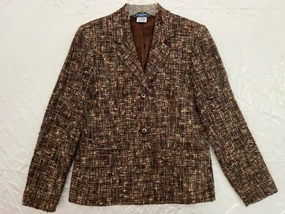 Blazer Austin Reed Petite Talla PM Marrón Tweed Damas Traje Chaqueta Forrado 2 Botones Foto 1 de 4