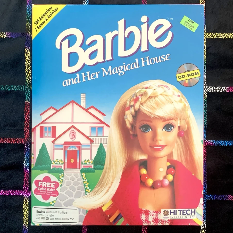Barbie And Her Magical House - Mac 1994 VERY RARE - Game, Box & Manuals - Image 1 of 4