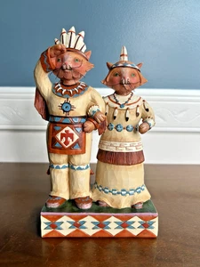 Jim Shore Stammesschwänze Indianer Katze Paar 2011 Thanksgiving #4022908 - Bild 1 von 7