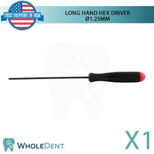 Dental Long Hand Hex Driver 1.25mm L60mm Prosthetic Insertion Tightening Tool - Picture 1 of 3