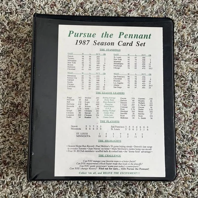 Juego de mesa de béisbol Pursue the Pennant temporada 1987 con el juego de jugador extra Foto 1 de 4