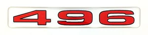 496 EMBLEM (B) Super Sized RED ON SILVER - Bild 1 von 2