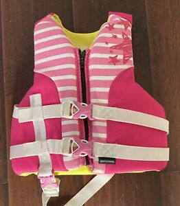 Stearns Child Life Jacket Vest. Color Pink For Kids 30-50Lbs In Great Condition!
