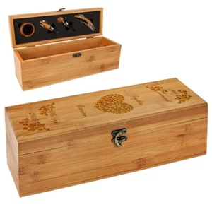 5-teiliges Wine Set From Bamboo Engraved - Wine Delight Present Grape - Bild 1 von 9