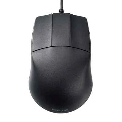 Elecom Wired Mouse M 3-Button for CAD Wheel-less Symmetrical Black M-CAD01UBBK - Image 1 of 4
