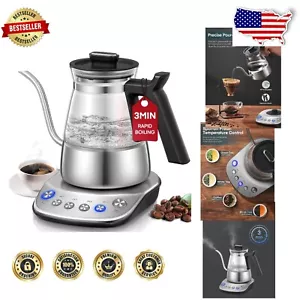 Stainless Steel & Glass Gooseneck Kettle with Auto Shut-off & Precise Control - Picture 1 of 11