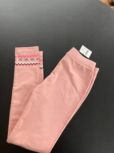 Crewcuts Girls Pink Fleece Lined Fair Isle Pants Size 12 NWT - Picture 1 of 3
