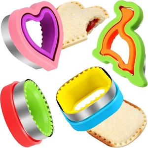 Sandwich Cutter and Sealer Set Uncrustables Maker 4 Pcs Bread Decruster Pancake - Picture 1 of 12